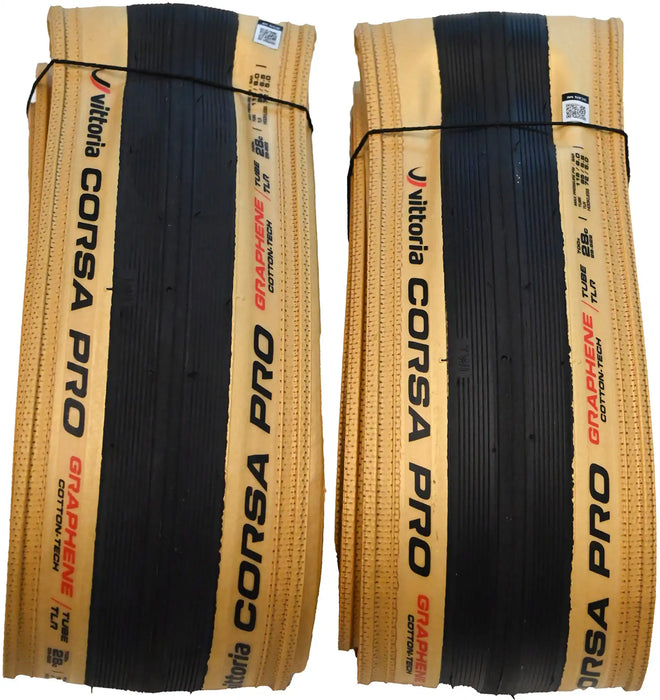 Vittoria Corsa Pro Gold LTD G2 TLR Tubeless Folding Road Tyre Twin Pack